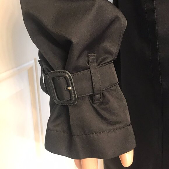 Authenticated Burberry London Black Double Breasted Barkstone Trench Coat US 6/8 - Picture 6 of 16